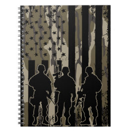 Camouflage Bottomland - Amerikanische Flagge & Sol Notizblock