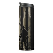 Camouflage Bottomland - Amerikanische Flagge & Sol Thermosbecher (Nach rechts gedreht)