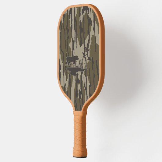 Camouflage Bottomland Hunde und Enten Pickleball Schläger (Links)
