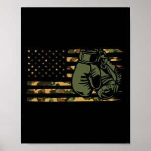 Camouflage Boxing - US-Flagge für Boxer - amerikan Poster