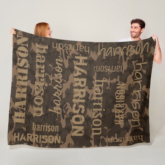 Camouflage Brown personalisiert Fleecedecke (Beispiel)