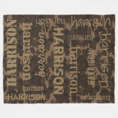Camouflage Brown personalisiert Fleecedecke (Vorderseite (Horizontal))