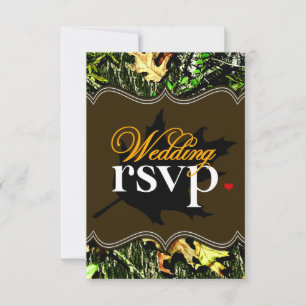 Camouflage Brown Wedding RSVP Cards Karte
