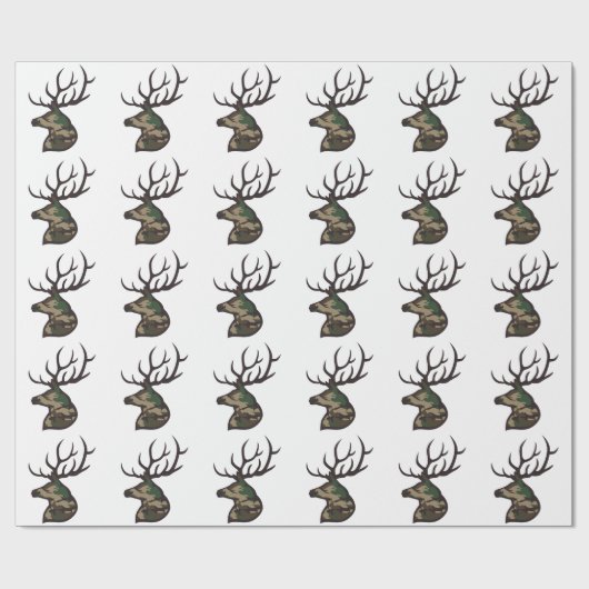 Camouflage Buck Geschenkpapier (Flach)