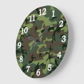 Camouflage Camo Green Brown Pattern Große Wanduhr (Winkel)