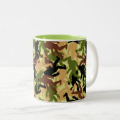 Camouflage Camouflage Bigfoot Gemustert Jagd Zweifarbige Tasse (VorderseiteRechts)