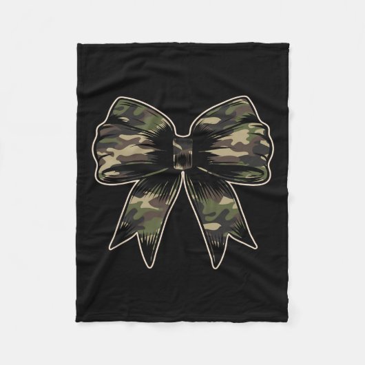 Camouflage Camouflage Bow Camouflage Coquette Bow  Fleecedecke (Vorderseite)