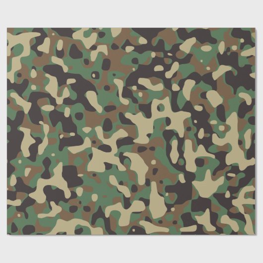 Camouflage Camouflage Green Brown Beige Heer Milit Geschenkpapier (Flach)