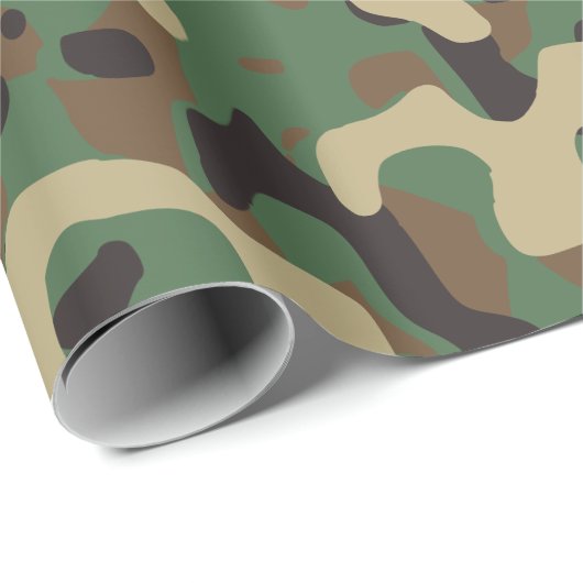 Camouflage Camouflage Green Brown Beige Heer Milit Geschenkpapier (Rolleneckpunkt)