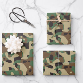 Camouflage Camouflage Green Brown Beige Heer Milit Geschenkpapier Set
