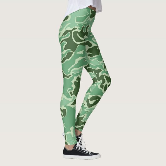 Camouflage Camouflage Grün Gelb Leggings (Rechts)