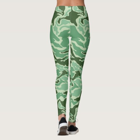 Camouflage Camouflage Grün Gelb Leggings (Rückseite)