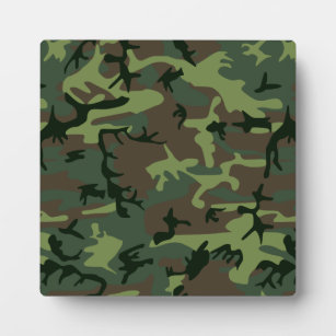 Camouflage Camouflage Grünbraunes Muster Fotoplatte