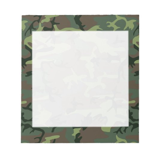 Camouflage Camouflage Grünbraunes Muster Notizblock (Vorderseite)