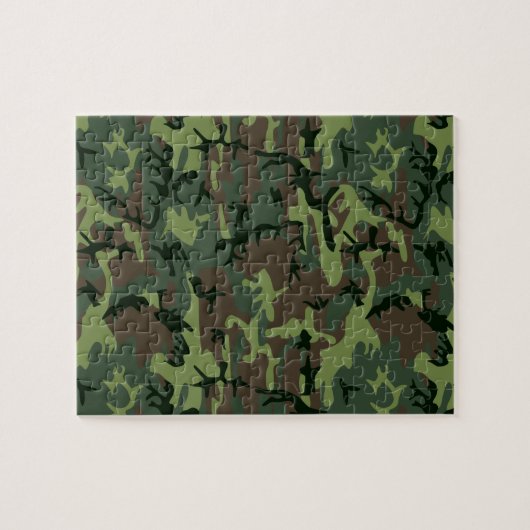 Camouflage Camouflage Grünbraunes Muster Puzzle (Horizontal)