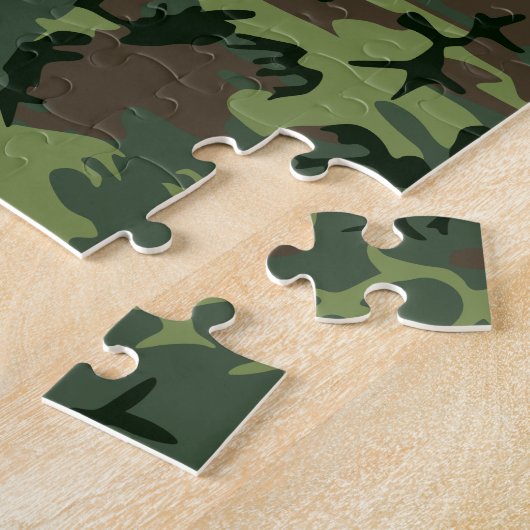 Camouflage Camouflage Grünbraunes Muster Puzzle (Seite)