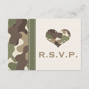 Camouflage Camouflage Herz-UAWG-Reaktionskarten RSVP Karte
