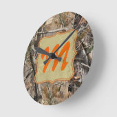 Camouflage Camouflage Huntin Monogramm erste Wall- Runde Wanduhr (Winkel)