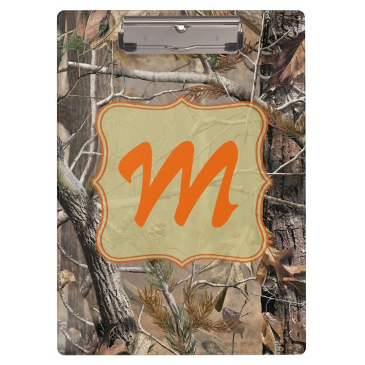 Camouflage Camouflage Huntin Monogramm Initial-Cli Klemmbrett (Vorderseite)