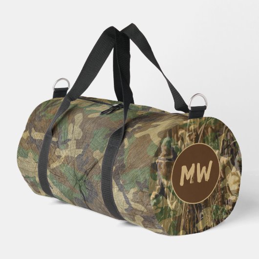 Camouflage Camouflage Jagd Monogramm Duffle Bag (Linke Seite)