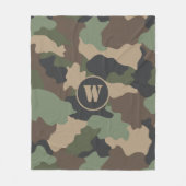 Camouflage Camouflage Khaki Green Tan Black Monogr Fleecedecke (Vorderseite)