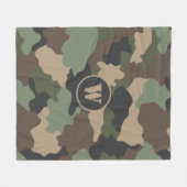 Camouflage Camouflage Khaki Green Tan Black Monogr Fleecedecke (Vorderseite (Horizontal))