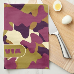 Camouflage Camouflage lila grüne Küchendekoration Geschirrtuch