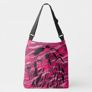 Camouflage Camouflage Löwe Zebra Muster Rosa Lila Tragetaschen Mit Langen Trägern