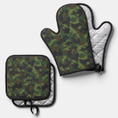 Camouflage Camouflage Militär Ofenhandschuh & Topflappen-Set (Vorderseite/Rückseite)