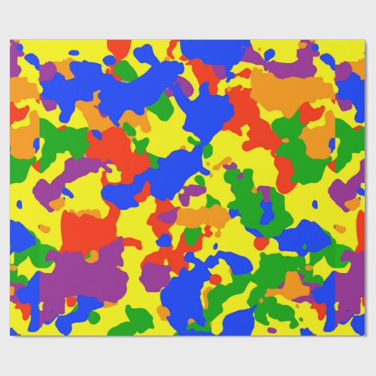 Camouflage Camouflage Regenbogen farbig Geschenkpapier (Flach)