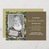 Camouflage / Camouflage Thema Foto Geburtstag Einladung (Vorne/Hinten)