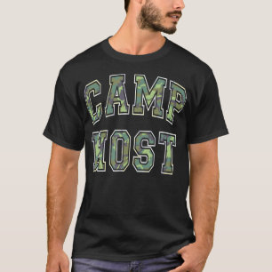 Camouflage Camp Host Summer Campfire Mitarbeiter S T-Shirt