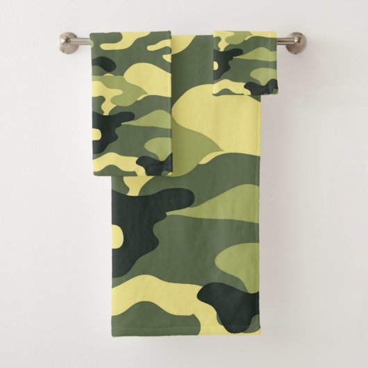 Camouflage Camping Jagd auf Green Camouflage Badhandtuch Set (Insitu)