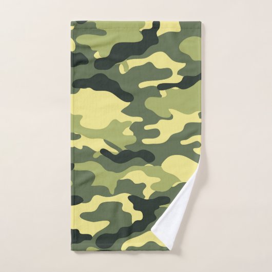 Camouflage Camping Jagd auf Green Camouflage Badhandtuch Set (Handtuch)