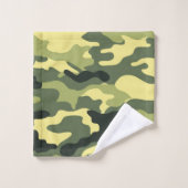 Camouflage Camping Jagd auf Green Camouflage Badhandtuch Set (Waschlappen)