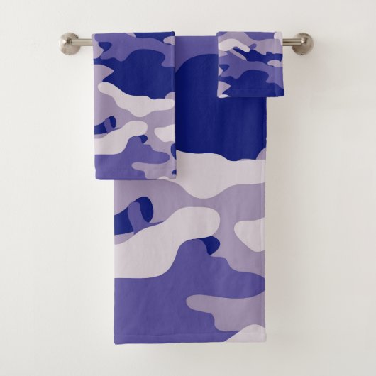 Camouflage Camping Jagd Blue Camouflage Badhandtuch Set (Insitu)