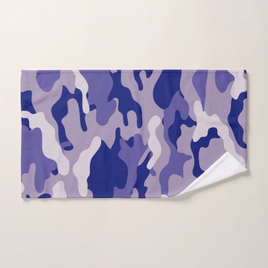 Camouflage Camping Jagd Blue Camouflage Badhandtuch Set (Handtuch)