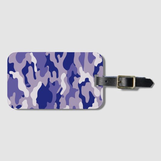 Camouflage Camping Jagd Blue Camouflage Gepäckanhänger (Vorderseite (Horizontal))