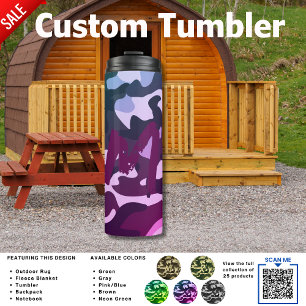 Camouflage Camping PINK Personalisiert Reisen Thermosbecher
