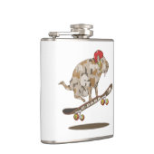 Camouflage Capybara Skateboarding Flachmann (Rechts)