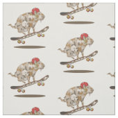 Camouflage Capybara Skateboarding Stoff (Muster)