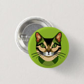 Camouflage Cat Portrait Button (Vorne & Hinten)
