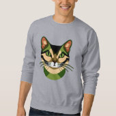 Camouflage Cat Portrait Sweatshirt (Vorderseite)