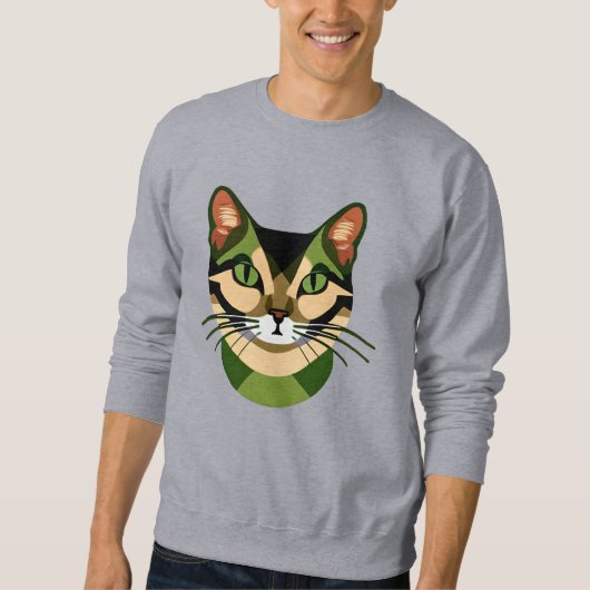 Camouflage Cat Portrait Sweatshirt (Vorderseite)