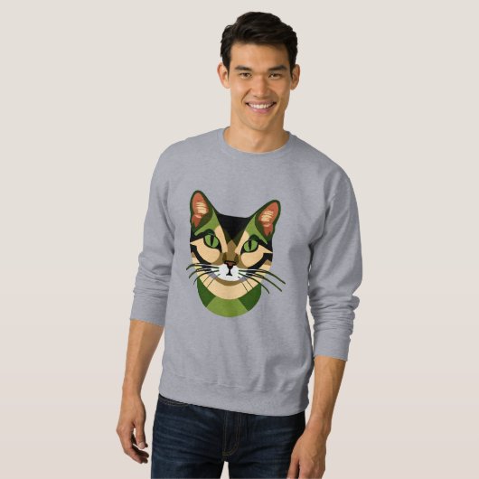 Camouflage Cat Portrait Sweatshirt (Vorne ganz)