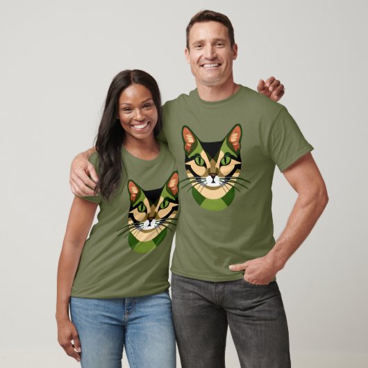 Camouflage Cat Portrait T-Shirt (Unisex)