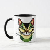 Camouflage Cat Portrait Tasse (Links)