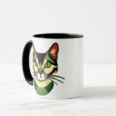 Camouflage Cat Portrait Tasse (Vorderseite Links)