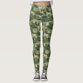 Camouflage Cats Pattern Army Green Kitats Camoufla Leggings (Vorderseite)