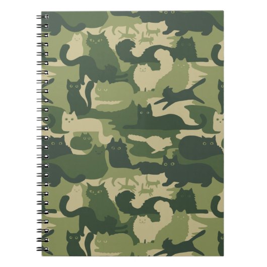 Camouflage Cats Pattern Army Green Kitats Camoufla Notizblock (Vorderseite)